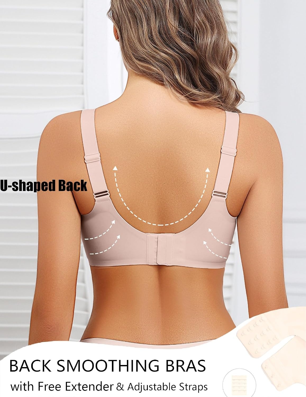 image:imageAvidlove Womens Seamless Bras No Underwire V Mesh Comfort Bralette Full Coverage Push Up Everyday TShirt BraCoupled Pink