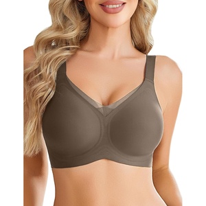 Avidlove Womens Seamless Bras No Underwire V Mesh Comfort Bralette Full Coverage Push Up Everyday T-Shirt Bra(Grey)
