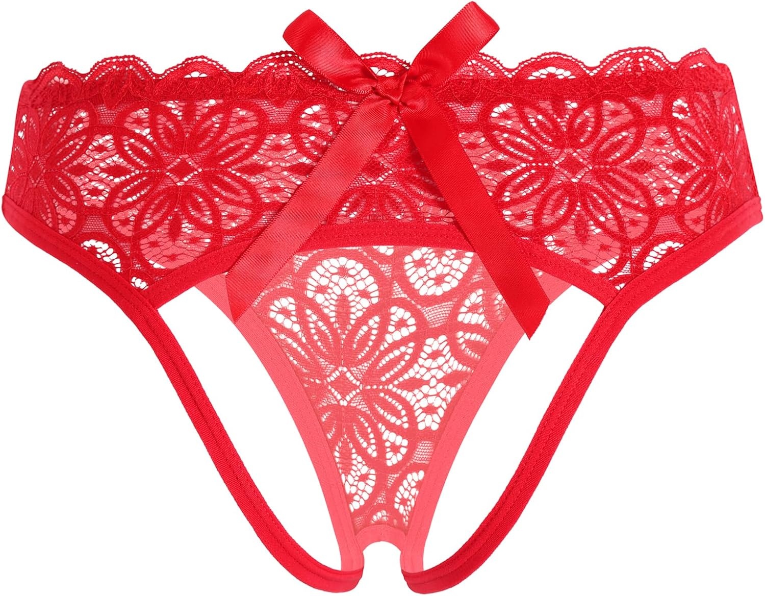 image:imageAvidlove Women Lace Panties Hollow Out Rear Bowknot Underwear Ruffle Cheeky Briefs 13 PackRed