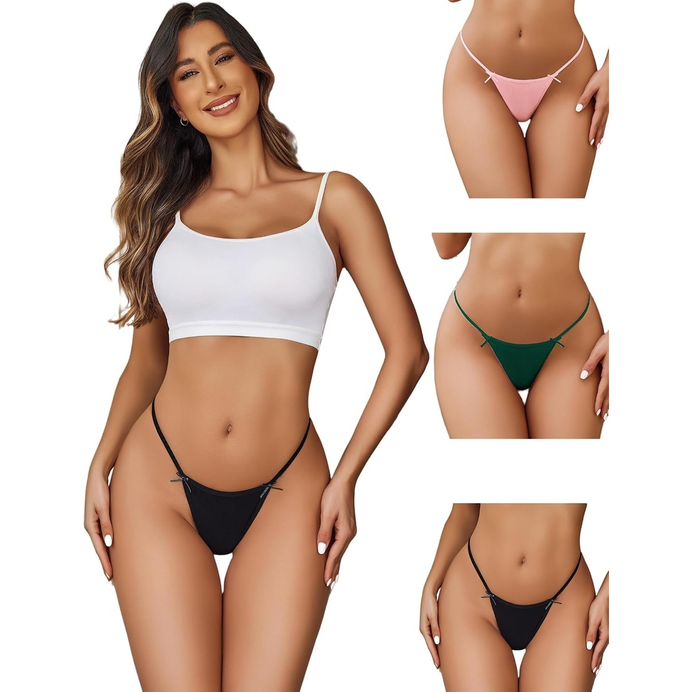 image:imageAvidlove G String Thongs for Women Cheeky Breathable Underwear Sexy No Show Panties 3 PackBlackpinkgreen