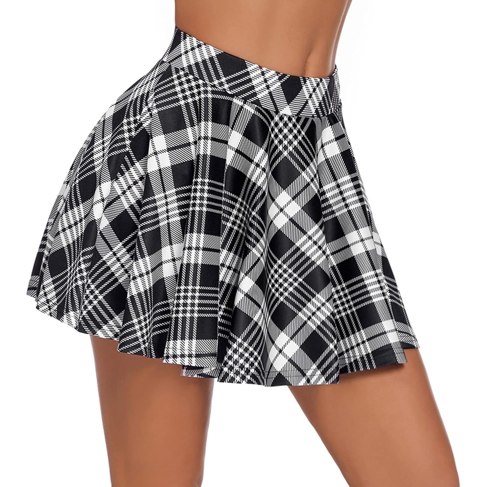 image:imageAvidlove Mini Skirts for Women Casual Y2K Pleated Skirt Ruffle Rave Outfits  plaid naughty school girl skirt flowy short skirt high waist lingerie skirt sexy schoolgirl costume roleplay lingerie1white