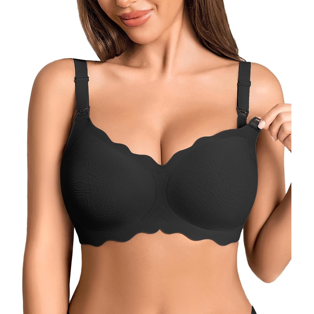image:imageAvidlove Nursing Bras for Breastfeeding Seamless Maternity Bra Wireless Pregnancy Bras Comfort Sleep Bralette with SupportCarbon Black