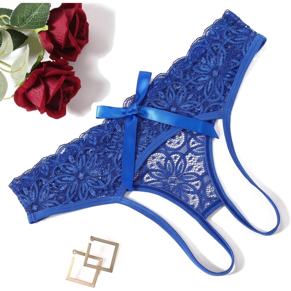 image:imageAvidlove Women Lace Panties Hollow Out Rear Bowknot Underwear Ruffle Cheeky Briefs 13 PackRoyal Blue