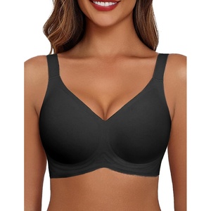 Avidlove Bras for Women Seamless Bra Full Coverage T Shirt Bralettes V Neck Wireless Bra Comfortable Brassiere(Charcoal)