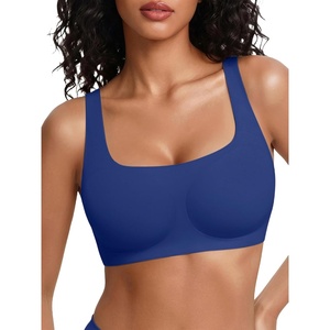 Avidlove Bras for Women Wireless Comfortable Bra Supportive No Underwire Bras Tshirt Push Up Bralettes Jelly Dot Seamless Bra(Dark Blue)