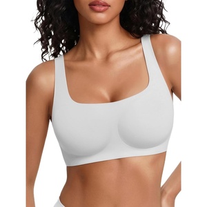 Avidlove Bras for Women Wireless Comfortable Bra Supportive No Underwire Bras Tshirt Push Up Bralettes Jelly Dot Seamless Bra(White)