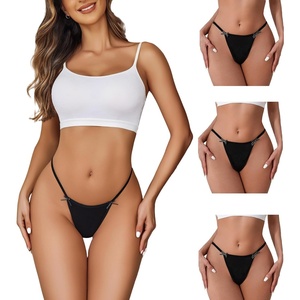 Avidlove G String Thongs for Women Cheeky Breathable Underwear Sexy No Show Panties 3 Pack(Black*3)