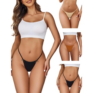Avidlove G String Thongs for Women Cheeky Breathable Underwear Sexy No Show Panties 3 Pack(Black+caramel+nude)