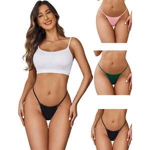 Avidlove G String Thongs for Women Cheeky Breathable Underwear Sexy No Show Panties 3 Pack(Black+pink+green)