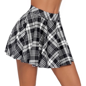 Avidlove Mini Skirts for Women Casual Y2K Pleated Skirt Ruffle Rave Outfits | plaid; naughty school girl skirt; flowy short skirt; high waist lingerie skirt; sexy schoolgirl costume; roleplay lingerie(1_white)