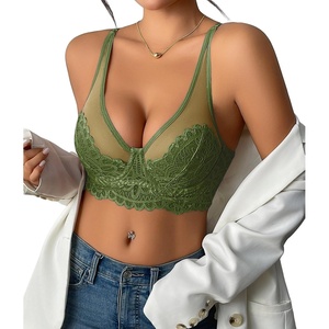 Avidlove Women’s Sexy Bra Lace Underwire Full Coverage Mesh Unlined T-Shirt Bralette Lingerie(Green)
