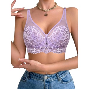 Avidlove Women’s Sexy Bra Lace Underwire Full Coverage Mesh Unlined T-Shirt Bralette Lingerie(Lilac)