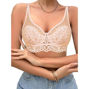 Avidlove Women’s Sexy Bra Lace Underwire Full Coverage Mesh Unlined T-Shirt Bralette Lingerie(Nude)