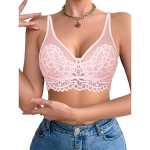 Avidlove Women’s Sexy Bra Lace Underwire Full Coverage Mesh Unlined T-Shirt Bralette Lingerie(Pink)