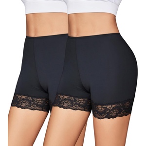 Avidlove Women’s Under Shorts for Dresses Seamless Anti Chafe Underwear Smooth Boyshorts Lace Slip Shorts for Women(Black*2)