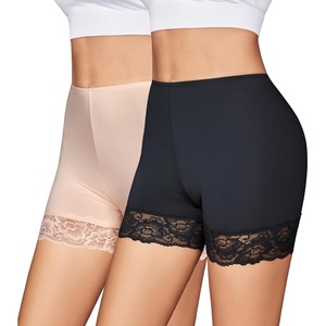 Avidlove Women’s Under Shorts for Dresses Seamless Anti Chafe Underwear Smooth Boyshorts Lace Slip Shorts for Women(Black+nude)