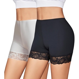 Avidlove Women’s Under Shorts for Dresses Seamless Anti Chafe Underwear Smooth Boyshorts Lace Slip Shorts for Women(Black+white)