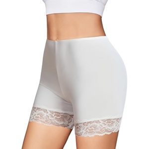 Avidlove Women’s Under Shorts for Dresses Seamless Anti Chafe Underwear Smooth Boyshorts Lace Slip Shorts for Women(White)