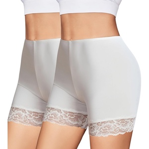 Avidlove Women’s Under Shorts for Dresses Seamless Anti Chafe Underwear Smooth Boyshorts Lace Slip Shorts for Women(White*2)