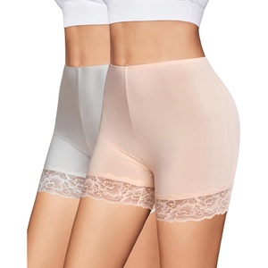 Avidlove Women’s Under Shorts for Dresses Seamless Anti Chafe Underwear Smooth Boyshorts Lace Slip Shorts for Women(White+nude)