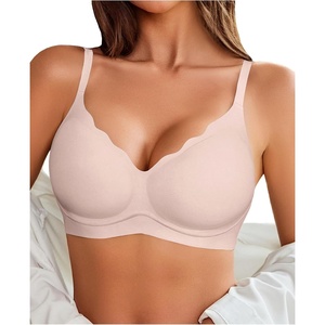 Avidlove Bras for Women No Underwire Seamless Push Up Bra Wireless Soft Bralettes Scalloped Full Coverage Everyday Bra(Violet)