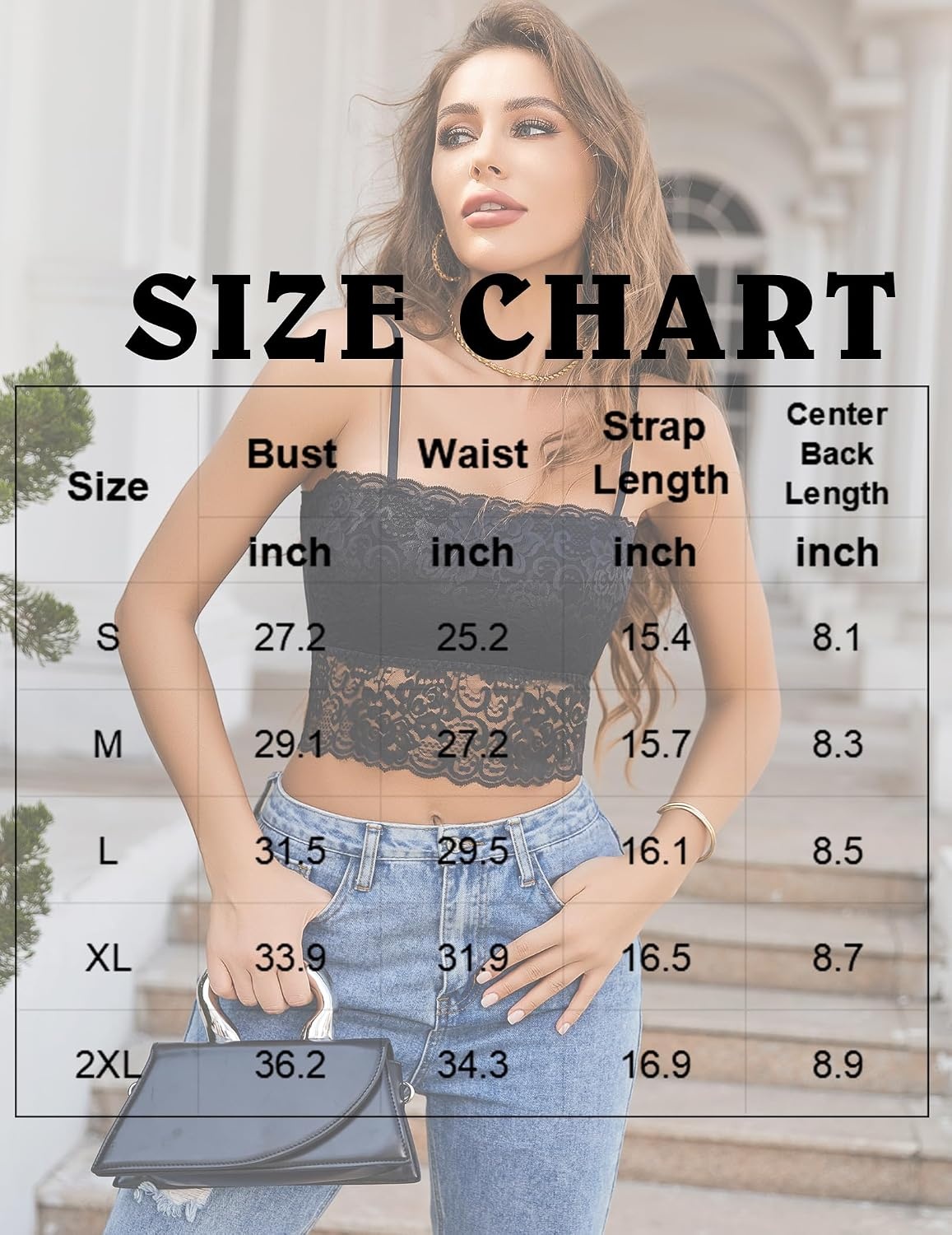 image:imageAvidlove Bralettes for Women Lace Spaghetti Strap Tank Top Tube Slim Basic Camisole1black