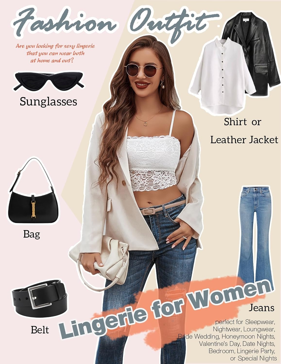 image:imageAvidlove Bralettes for Women Lace Spaghetti Strap Tank Top Tube Slim Basic Camisole1white