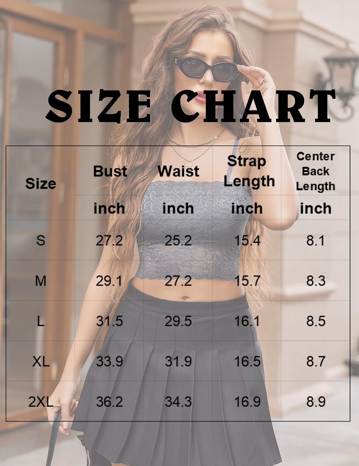 image:imageAvidlove Bralettes for Women Lace Spaghetti Strap Tank Top Tube Slim Basic CamisoleDark Gray
