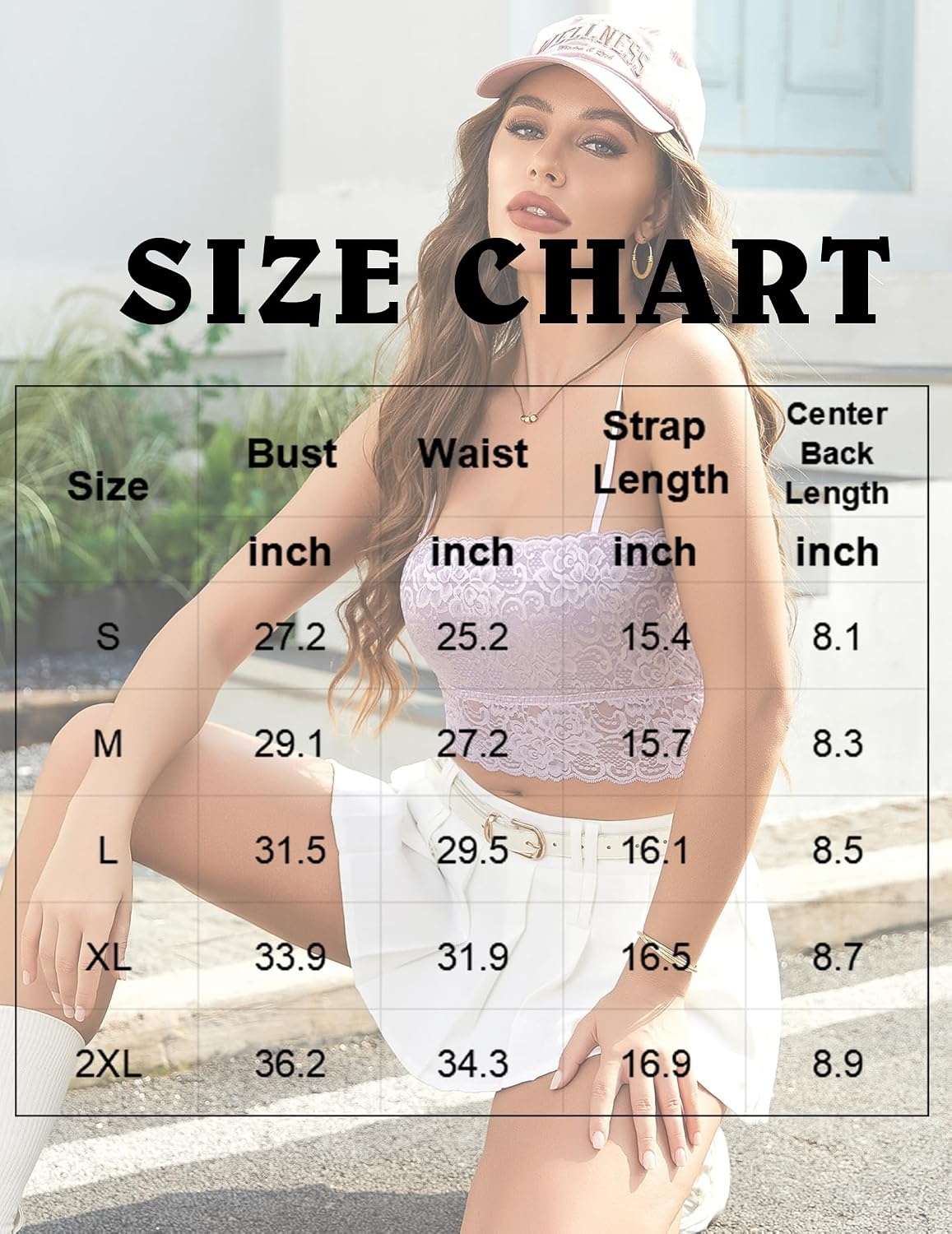 image:imageAvidlove Bralettes for Women Lace Spaghetti Strap Tank Top Tube Slim Basic CamisoleLight Purple