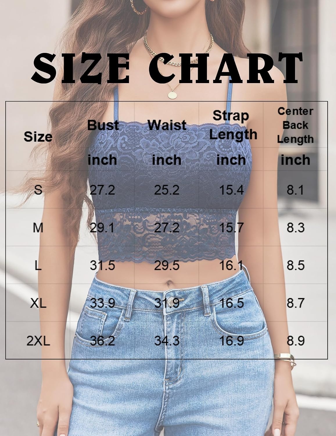 image:imageAvidlove Bralettes for Women Lace Spaghetti Strap Tank Top Tube Slim Basic CamisoleNavy Blue