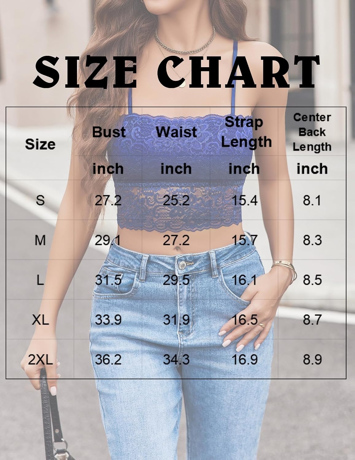 image:imageAvidlove Bralettes for Women Lace Spaghetti Strap Tank Top Tube Slim Basic CamisoleRoyal Blue