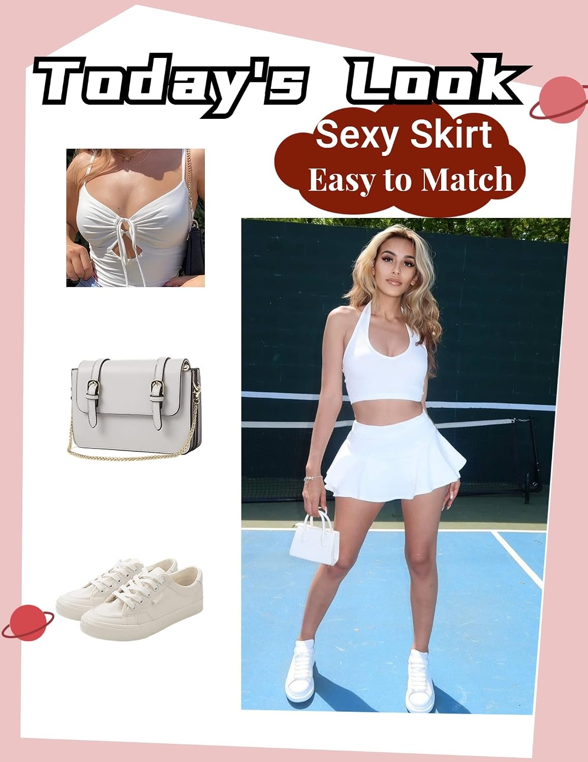 image:imageAvidlove Mini Skirt for Women Sexy Solid Ruffle Trim Lingerie Skirt Short High Waist Two Layer Hem SkirtBwhite