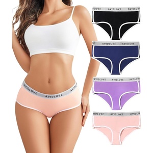 Avidlove Cotton Underwear for Women Hipster Panties Stretch Briefs Mid Rise Ladies Underpants Multipack(Black/Navy Blue/Pink/Purple)