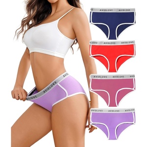 Avidlove Cotton Underwear for Women Hipster Panties Stretch Briefs Mid Rise Ladies Underpants Multipack(Navy Blue/Red/Gray Purple/Purple)