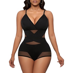 Avidlove Shapewear Bodysuit for Women Body Shaper Tummy Control Shapewear Plus Size Body Suits with Snap Crotch(Black)