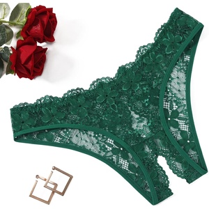 Avidlove Women Lace Panties Floral Lace Briefs Sexy Hollow Out Bow Underwear 1-4 Pack(Green)