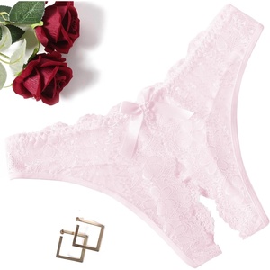 Avidlove Women Lace Panties Floral Lace Briefs Sexy Hollow Out Bow Underwear 1-4 Pack(Pink)