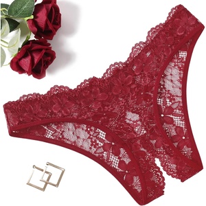 Avidlove Women Lace Panties Floral Lace Briefs Sexy Hollow Out Bow Underwear 1-4 Pack(Wine Red)