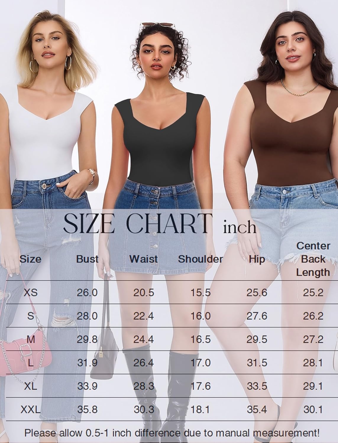image:imageAvidlove Body Suits for Womens Sexy Bodysuit Tank Top Thong Body Suit Seamless Double Lined Going Out TopsBlack