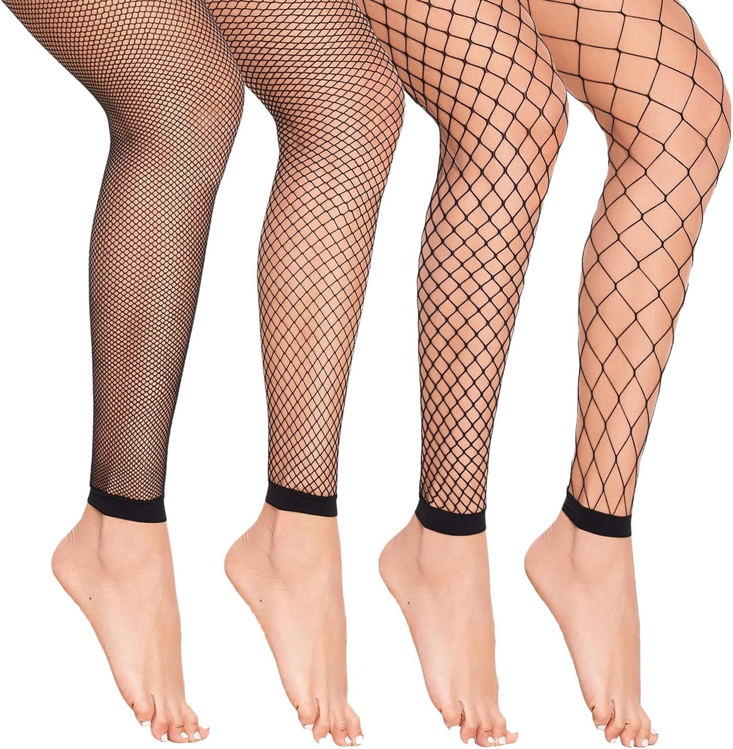 image:imageAvidlove Fishnet Stockings for Women Footless High Waist Fishnets Tight Thigh High Stockings Open Toe High Stretch Comfortable Gothic Costume Rave Outfits for Cosplay HalloweenBlack4 Pairs