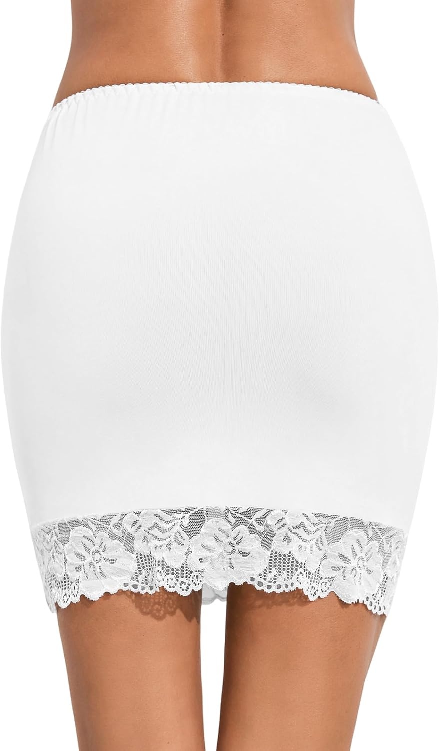 image:imageAvidlove Half Slips for Women Under Dress Non Cling Floral Lace Trim Above Knee Half SlipsWhite
