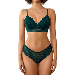Avidlove Lingerie Set for Women Sexy Lace Bra and Panty Sets 2 Piece Lace Bralette Set(Green)
