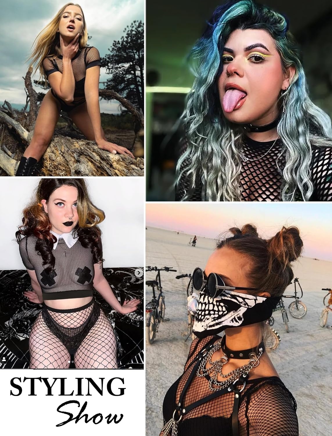 image:imageAvidlove Fishnet Crop Top for Women Y2K Short Sleeve See Through Shirt O Neck Pullover BlouseBlack