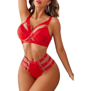 Avidlove Womens Lingerie Set Sexy Underwired All Adjustable Push Up Bra and Panty Set Two Piece Lingerie(Red)
