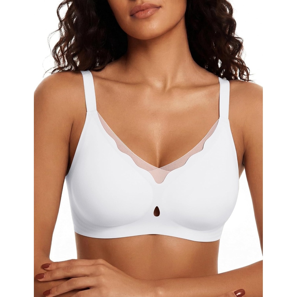 image:imageAvidlove Jelly Bras for Women Wireless Wave Seamless Full Coverage Bra Padded Bra T Shirt Bra Everyday Bras V Neck Bra Comfortable Bras for Women Smooth U Back Soft Lightweight BreathableWhite